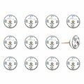 Decoracion K000017 Knob It - White Black & Gold, 12PK DE3717827